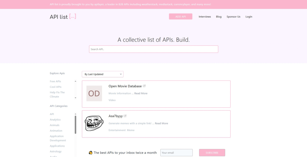 free api, applist api website
